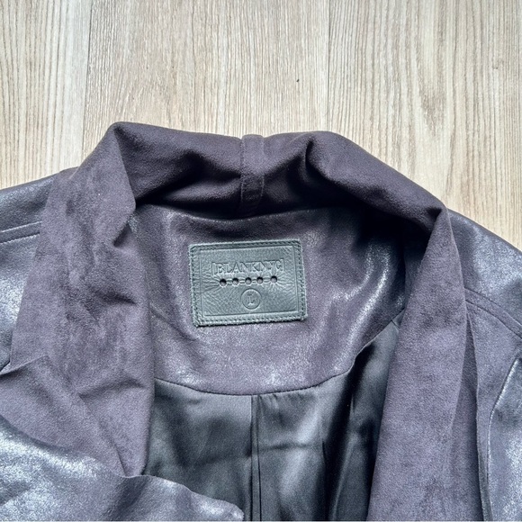 Blank NYC Black Faux Leather Jacket | Lightweight Open Front | Size L - Picture 3 of 8